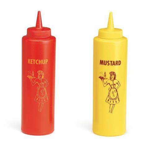 Ketchup And Mustard Waitress Squeeze Bottle Set