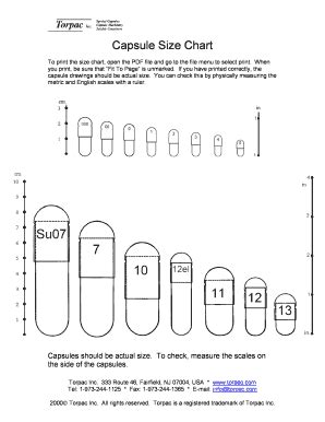 Fillable Online Capsule Size Chart Fax Email Print Pdffiller