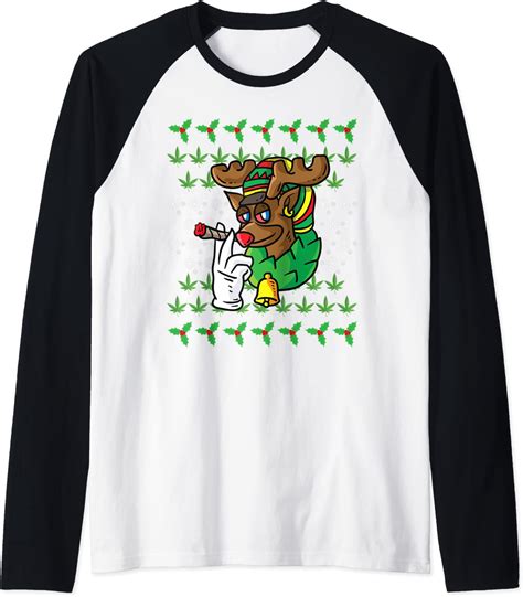 Reindeer Smoking Weed Stoned Rudolph Ugly Christmas Sweater