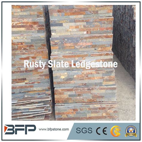 Yellow Rusty Slate Ledgestone For Wall Panel Tiles Facade Decorating