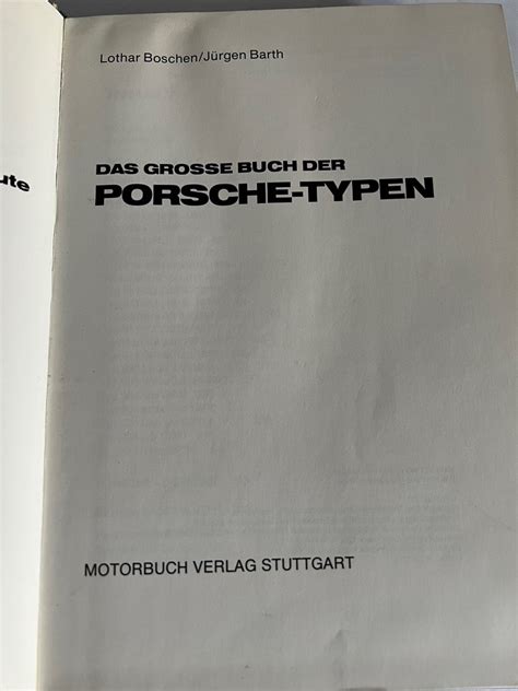 Books Das Grosse Buch Der Porsche Typen Porsche Catawiki