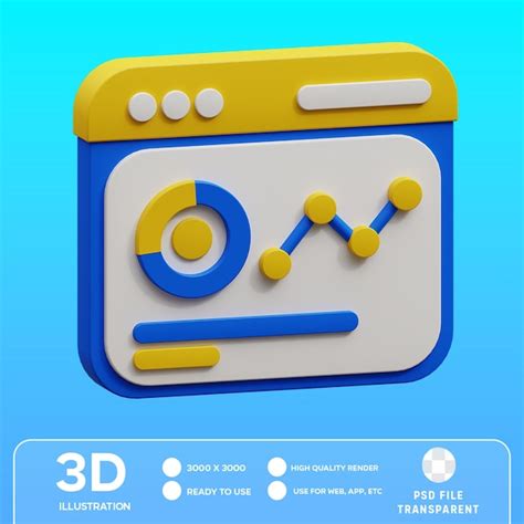 Premium PSD PSD Dashboard Insights Icon 3D Illustration