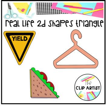 Triangle Real Life Objects 2D Shapes Clip Art by The Clip Artist