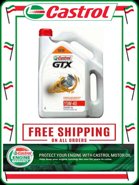 Castrol Gtx W Sn Cf Engine Oil L W Minyak Hitam Kereta