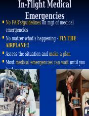 In Flight Medical Emergencies Guidelines For Assessing And Course Hero