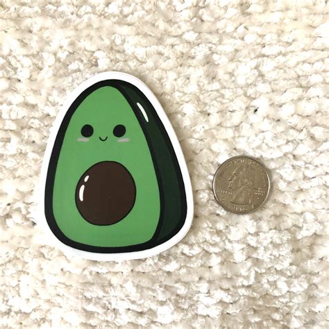 Cute Avocado Sticker Etsy