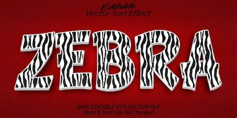 Premium Vector Zebra Vector Text Effect Editable Alphabet Wild Africa