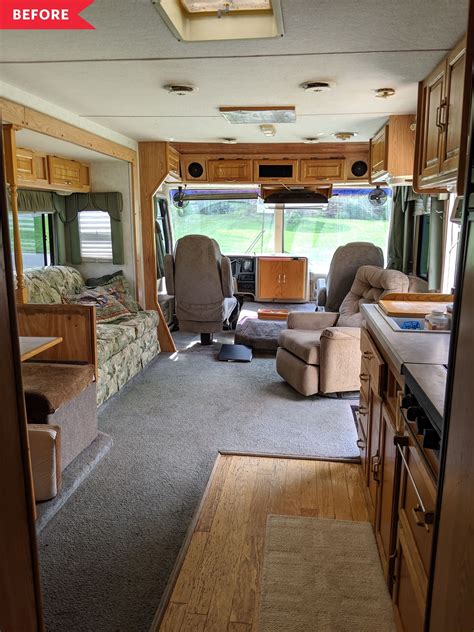 Before after an outdated rv gets a gorgeous update thanks to some paint ...