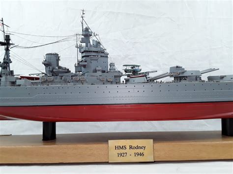 Large Finely Built And Illuminated Model Of The Battleship HMS Rodney ...