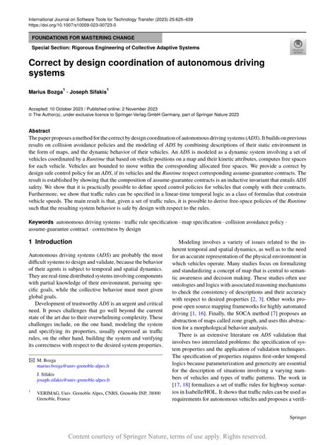 Correct By Design Coordination Of Autonomous Driving Systems