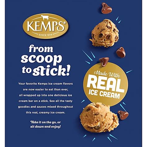 Kemps Chocolate Chip Cookie Dough Ice Cream Bars 4 Count Jewelosco