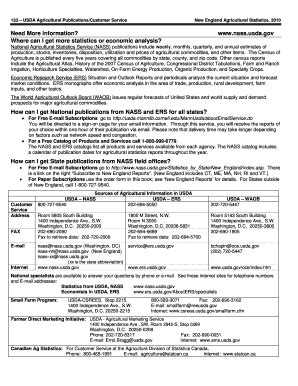 Fillable Online Nass Usda Usda Agricultural Publications Customer