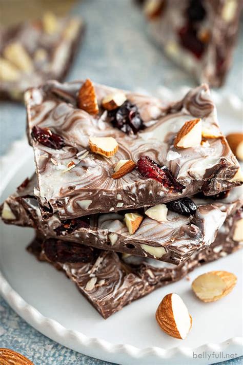 Cranberry-Almond Chocolate Bark - Belly Full