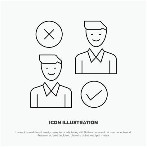 Group User Job Good Cancel Line Icon Vector Vector Art At Vecteezy