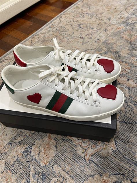 gucci ace leather sneakers luxury sneakers footwear  carousell
