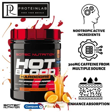 Scitec Nutrition Hot Blood Hardcore G Servings Shopee Malaysia