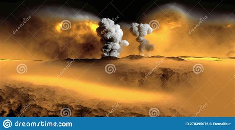 Surface Of Venus Hot Lava Flows On Venus Stock Illustration CartoonDealer 135989326