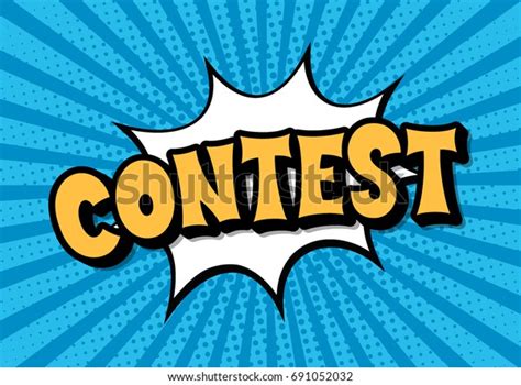 Contest Lettering Pop Art Text Banner Stock Vector Royalty Free