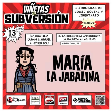 Presentación del cómic María La Jabalina Federación Anarquista