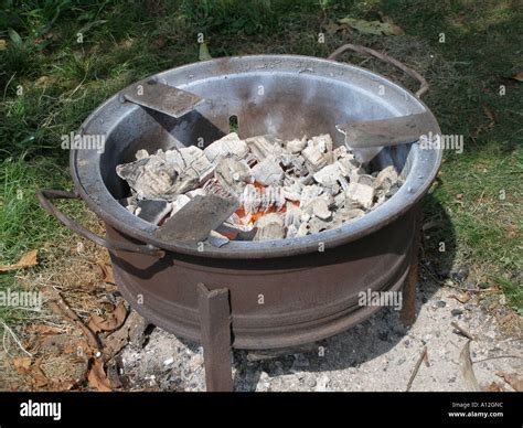 Lighted Charcoal Stove Stock Photo 5784155 Alamy