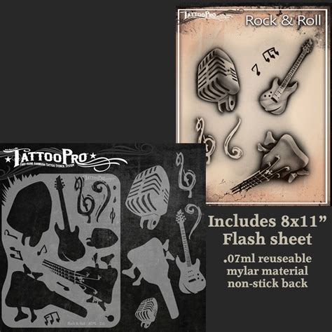 Tps Rock And Roll Rockstar Tattoo Airbrush Art Stencils