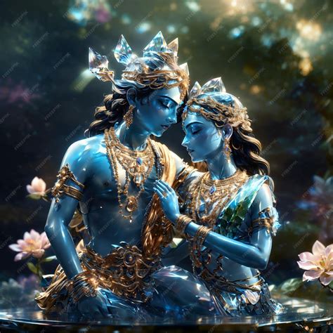 Premium AI Image | Fantastic scenery of Radha Krishna