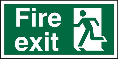 Seco Fire Exit Fire Exit And Man Running Left Sign 200mm X 100mm