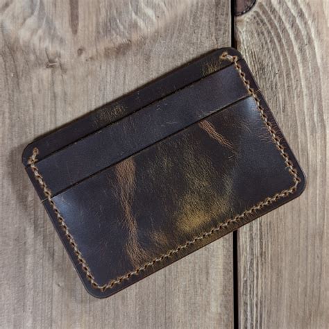 Leather credit card holder wallet, Italian leather, Handmade leather ...