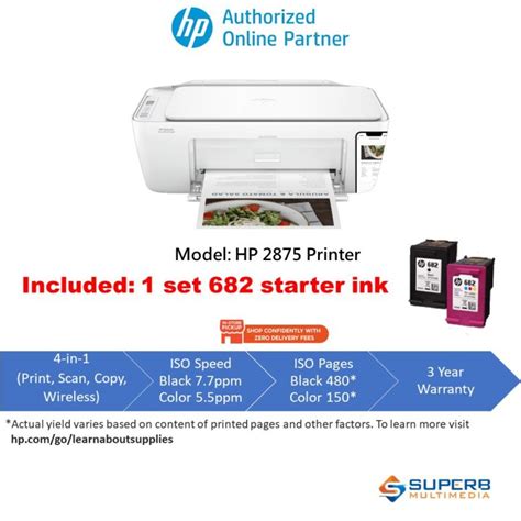 Hp Deskjet Ink Advantage 2875 All In One Printer 588j7b Printscancopywireless New Model