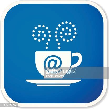 Internet cafe line icons on white background Clipart Image