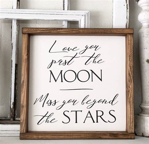 Love You Past The Moon Miss You Beyond The Stars Etsy