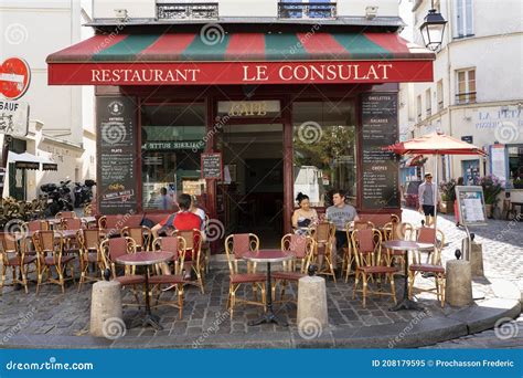 Le Consulat Typical Cafe In Paris Editorial Image Image Of Chair