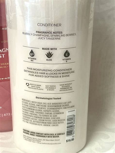 All New Champagne Toast Shampoo Conditioner Set Oz Bath Body