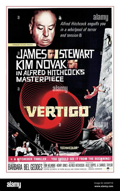 Vertigo Vintage 1950s Movie Cinema Poster Vertigo 1958 Avec James