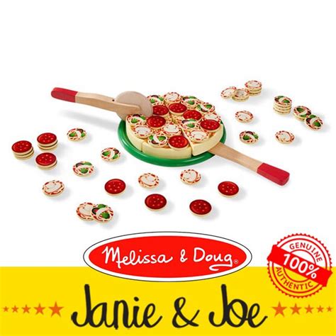 Melissa Doug Pizza Party Wooden Play Food Age Pretend Play