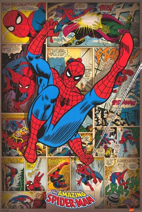 Spider-Man Comic Book Panels – Poster | Canvas Wall Art Print - Crowndiamon