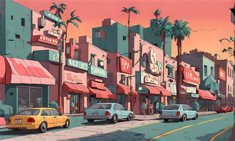 Premium Photo | Cartoonstyle street scene with iconic flair