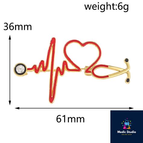 Heart Shape Stethoscope Large Brooches