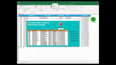 Eliminar Uno O Varios Items Listbox Excel Vba Youtube