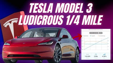 Tesla Model 3 Performance Ludicrous Mode Quarter Mile Time Revealed Youtube