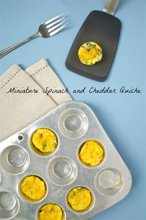 Miniature Spinach and Cheddar Quiche Recipe - This Mama Loves