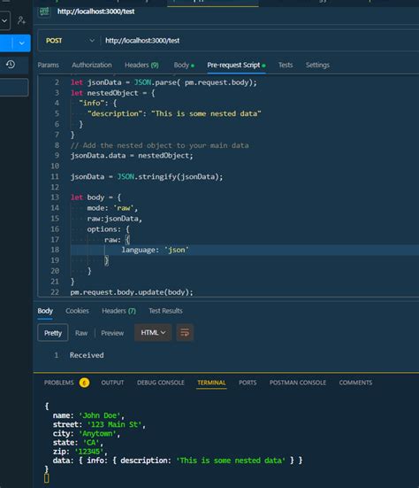 Add Nested Json Object In Postman Geeksforgeeks