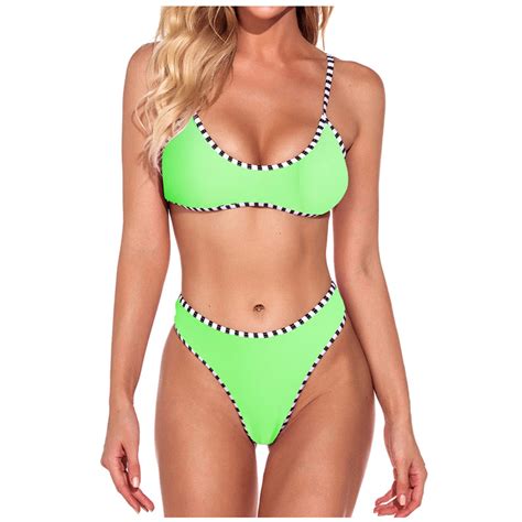 Ersazi Women S One Piece Swimsuits Color Reflective Suspenders Bikini