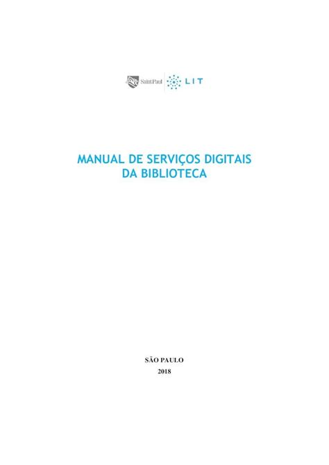 Pdf Manual De Servi Os Digitais Da Biblioteca Manual