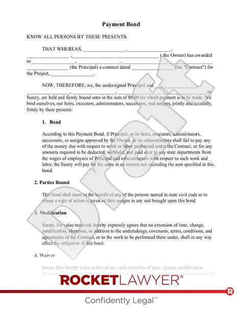 Bond Agreement Template