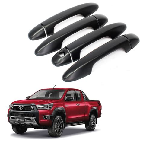 Toyota Hilux Outer Door Handle Covers Black Revolution X