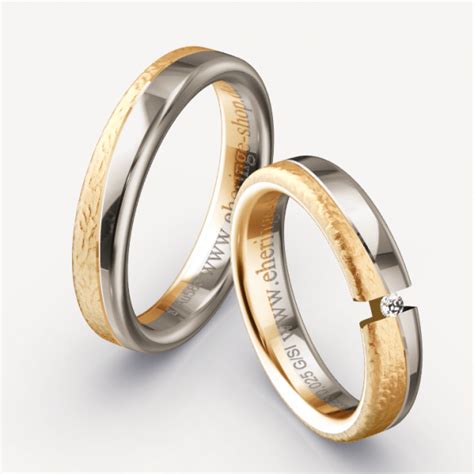 Eheringe Shop Spannring Optik Eheringe Aus 585 Apricotgold Und Graugold