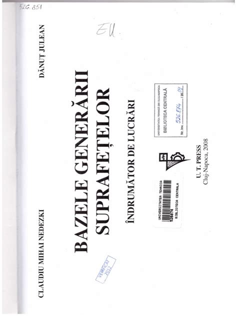 PDF Bazele Generarii Suprafetelor Indrumator De Lucrari DOKUMEN TIPS