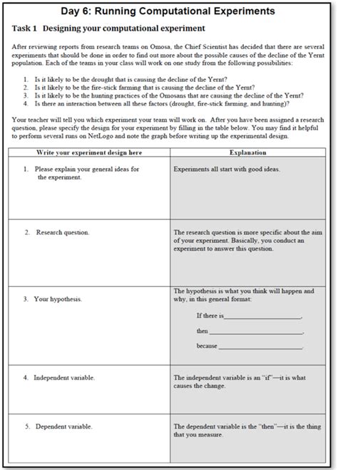 Designing A Controlled Experiment Worksheet