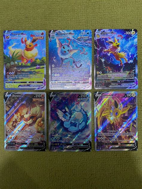 Eeveelution Set Pokemon V VMAX Alternate Art Promo Cards Flareon